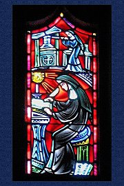 Bishop Marty Chapel Stained Glass Nuns Sisters Scribe Writing Yankton Benedictines Sacred Heart Monastery